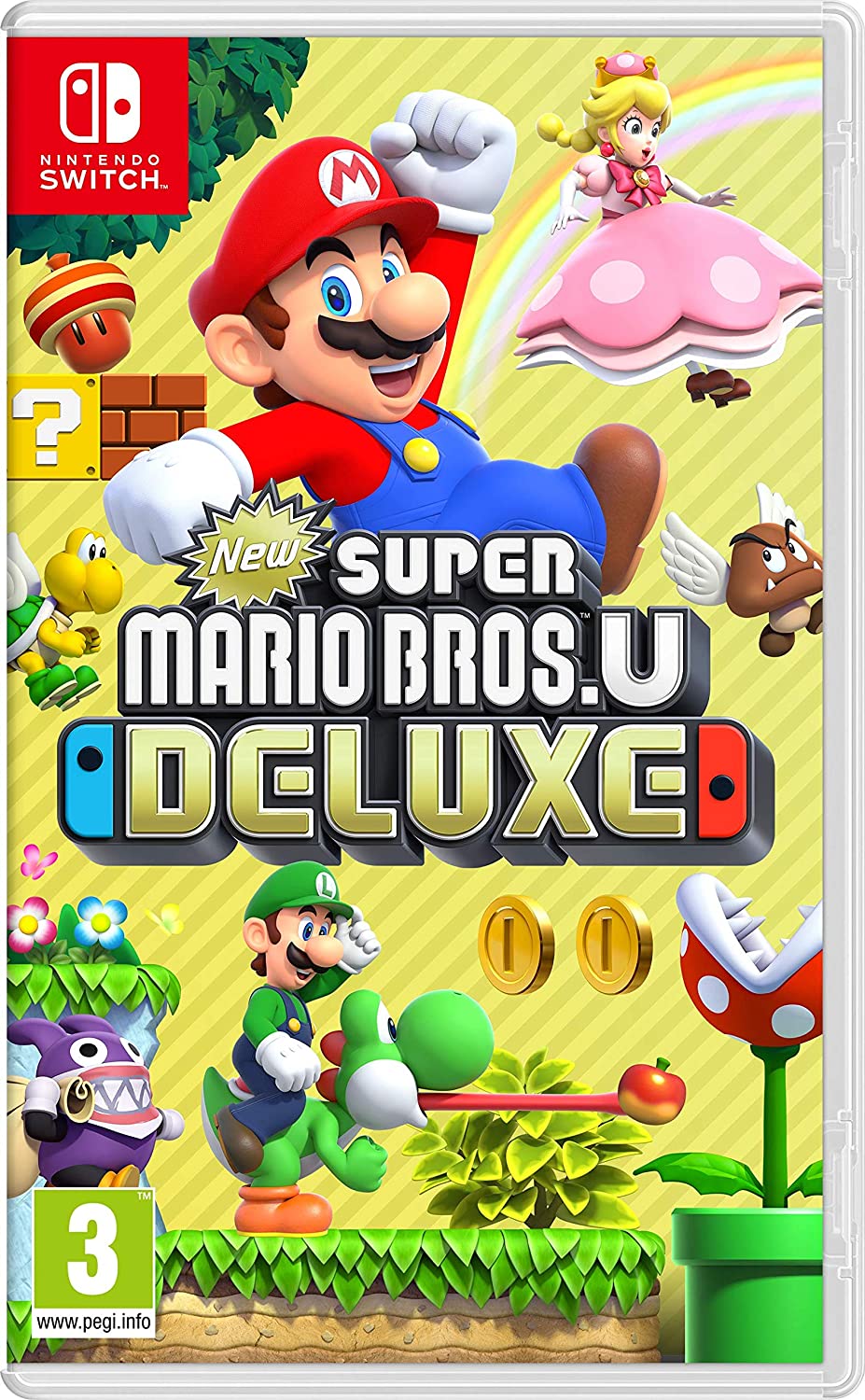 Super Mario Bros. U Deluxe cover artwork for Nintendo Switch.