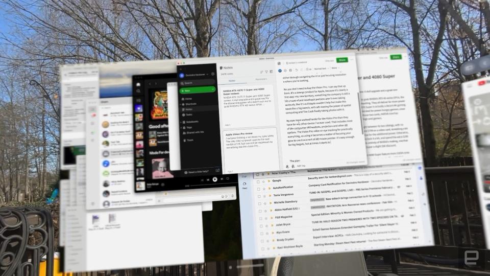 A Mac desktop on the Vision Pro